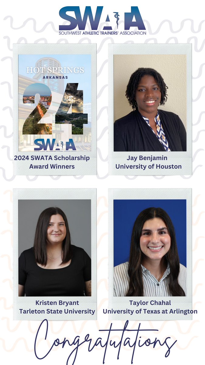 SWATAD6's tweet photo. Congratulations to our 2024 SWATA Scholarship Award Winners!!! The future is bright😎😎 #SWATA2024 #SWATA70 #greAT @SWATASenate https://t.co/CHbBlUStXN