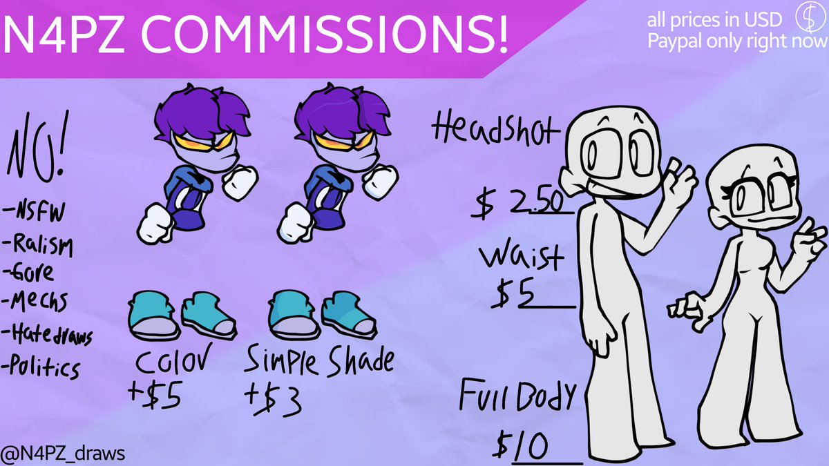 N4PZ_Draws's tweet photo. 💜COMMISSIONS OPEN💜
I'm glad to respond Your quesitons ^^ https://t.co/mI2QVTA3AK