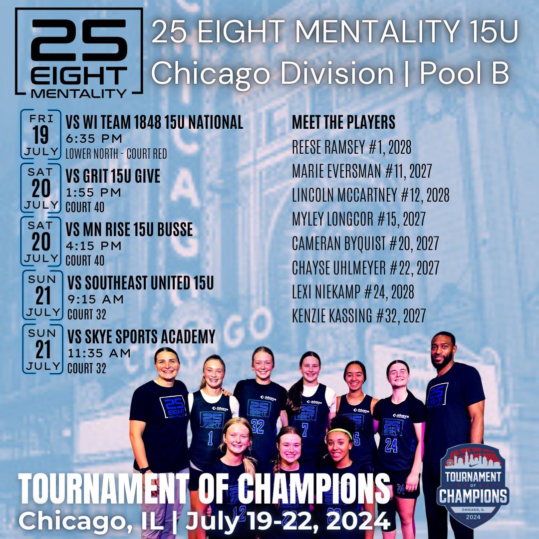 Here’s our schedule for our 15u for  <a href="/niketoc/">Nike Tournament of Champions</a>