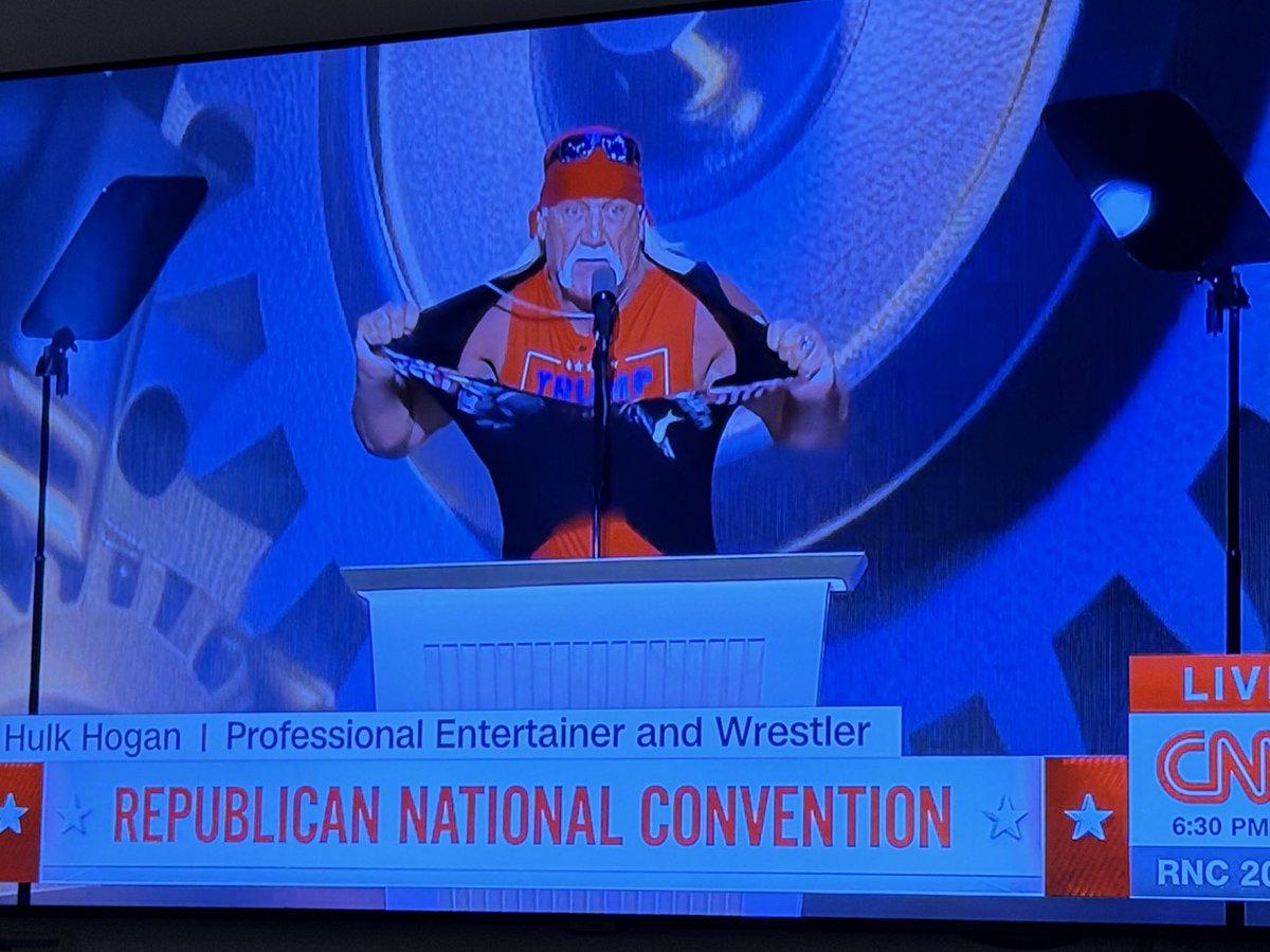 notsam's tweet photo. It’s really happening. Mega Powers reference at the RNC

My parents and teachers were wrong. Wrestling IS the most important thing https://t.co/JxkG6poqfi