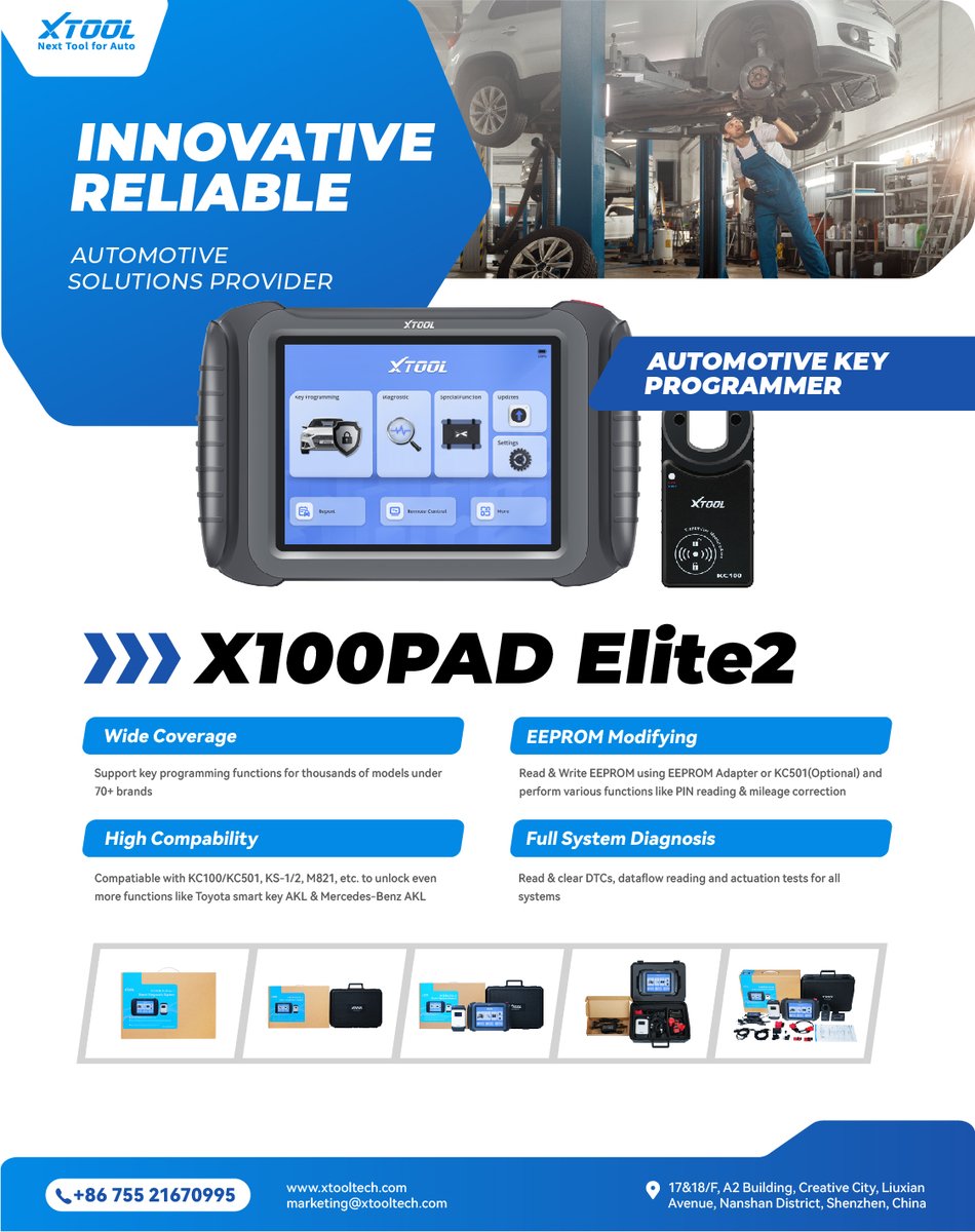 XtoolTech2010's tweet image. #Xtool | #X100PADELITE2 | Auto Key Programmers
As a leading Auto Key Programmer, it offers advanced capabilities and a user-friendly interface.🔑🔧
1️⃣ Wide Coverage
2️⃣ EEPROM Modifying
3️⃣ High Compability
4️⃣ Full System Diagnosis
#xtooltech #mechanics #diagnostics #automotive