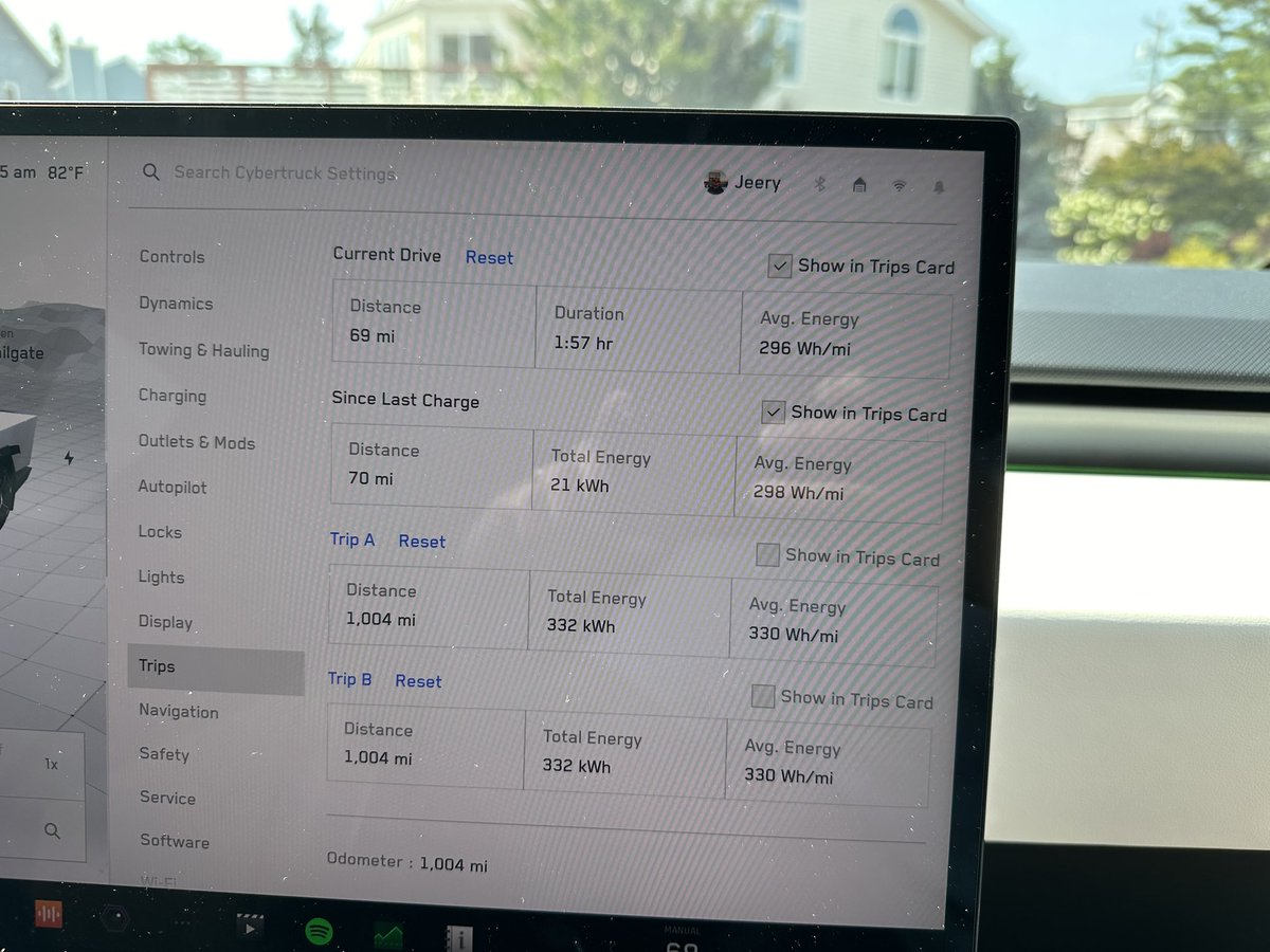 carsly's tweet image. Cybertruck is an efficiency monster!  Real world range of 350-400 miles even in 90+ degree temps. 296 Wh/mi from a full-sized truck.  F150 who?  R1T what?