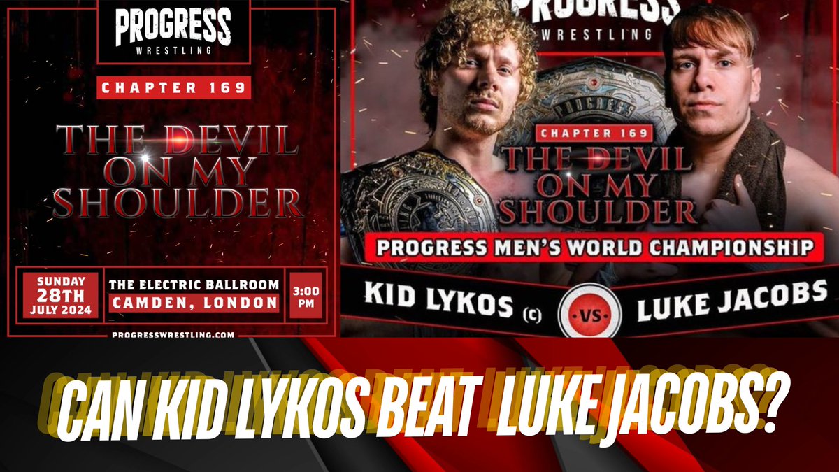 This Saturday, join <a href="/dbrightley6/">Big Duds</a> from Bell to Bell, from  <a href="/more_muzic/">MoreMuzicRadio</a> and @RFPWShawn, as they preview the next chapter from <a href="/ThisIs_Progress/">PROGRESS Wrestling</a>! Chapter 169, "The Devil in My Shoulder," features the Progress World Title Defense of Kid Lykos vs. North West Strong's Luke Jacobs.