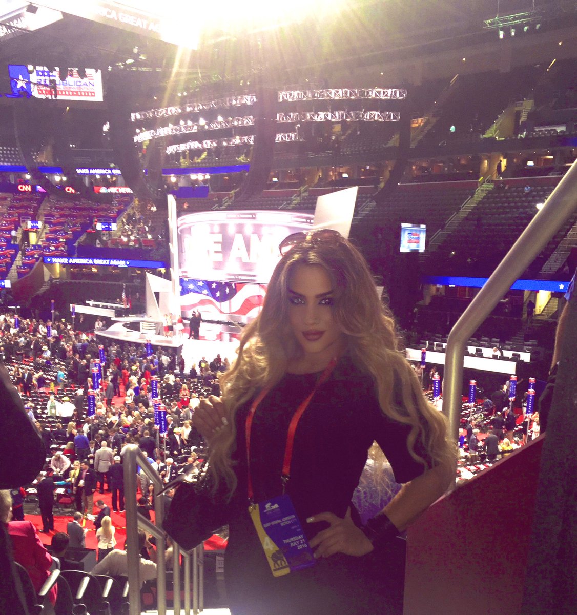 QueenAnticommie's tweet image. Throw back of me at the Presidents first RNC