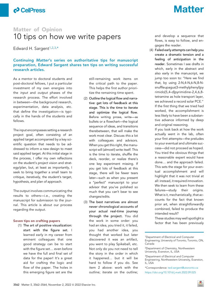 SciencNews's tweet photo. 10 tips on how we write papers @Matter_CP
#paperwriting #scientificwriting #writingtips #writing #researchtips #PhD #phchat #Academia #AcademicTwitter #MedTwitter #medx #Meded https://t.co/C30QiZUuHq