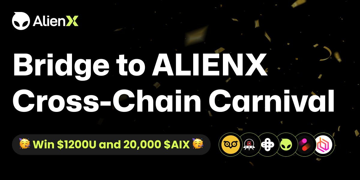 🌉 Bridge to ALIENX for a chance to earn $1200U and 20,000 $AIX airdrop!

To celebrate the ALIENX Bridge now supporting 10+ EVM Layer2 blockchains, we’ve teamed up with 6 cross-chain protocols for a Bridge Carnival on Galxe.

🔗 app.galxe.com/quest/ALIENX/G…

📆 18th July - 1st August