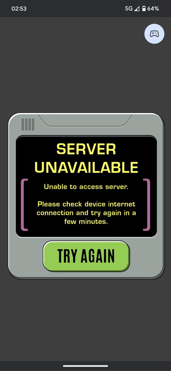 markssmith's tweet photo. @LowerDecksGame Any server issues as I can't seem to load the game up at the mo? https://t.co/a6UtpnvLyv