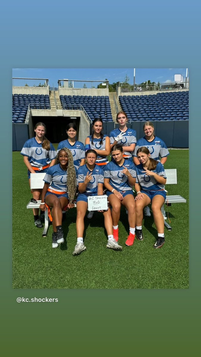 Jaidyn_Keith25's tweet photo. Had a great opening day today at the @NFLFLAG championship game. 

Watch us tomorrow live on @espn @DisneyPlus @ABC and @NBC 

KC Shockers representing the @Colts region let’s go!!! https://t.co/2q6JgWEg2e