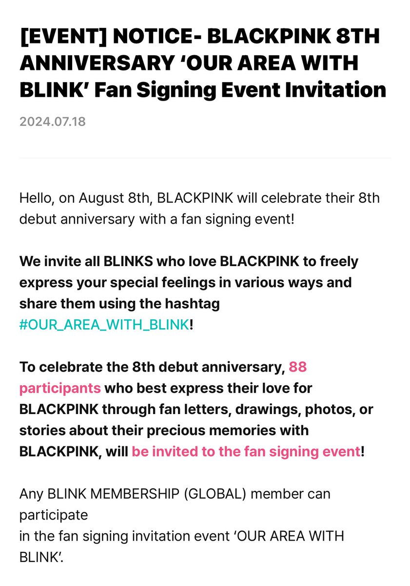 USBU4WAYS's tweet photo. .@BLACKPINK 8th Year Anniversary Fan Signing Event Notice! 🖤💖

➝ https://t.co/ntYs4TxZpQ

#블랙핑크 #BLACKPINK https://t.co/vee0ZfG3PG