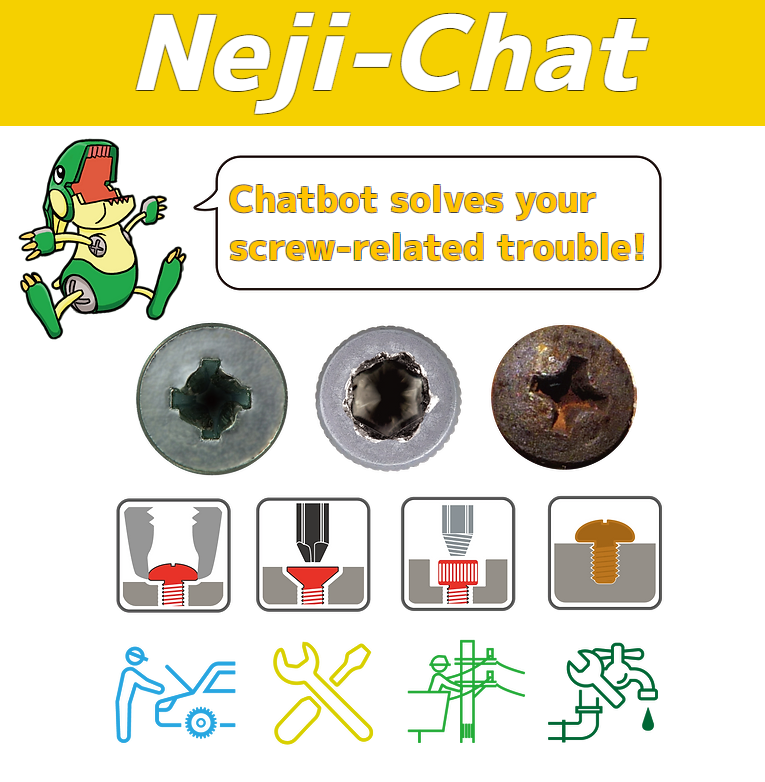 engineertools1's tweet photo. When you encounter screw-related trouble, visit our Chatbot service (Neji Chat)! Urus Kun guide and suggest suitable screw removal tools for you.

https://t.co/ZQQLFmNDOu

#strippedscrew #screwextractor #ENGINEER #chatbot #screwtrouble https://t.co/A1nHRwjHKc