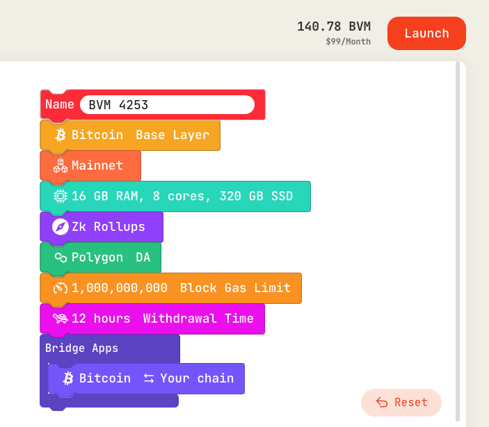 Customize your blockchain just the way you want, starting at $99/mo with no coding required.

→ bvm.network

How does your blockchain look?

Share your setup with us below!