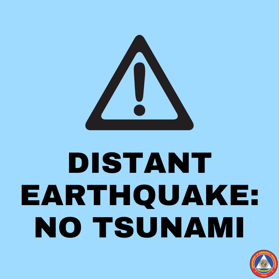 NO Tsunami threat to Oahu from 7.4 earthquake in Northern Chile. NO Tsunami threat to Oahu. web1.hnl.info/hnlalerts/web-…