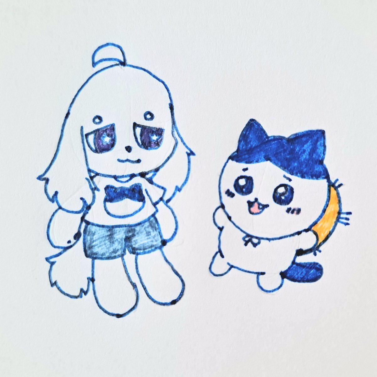 오늘 스파오 하치와레 티셔츠 온다길래 신나서 그린 그림