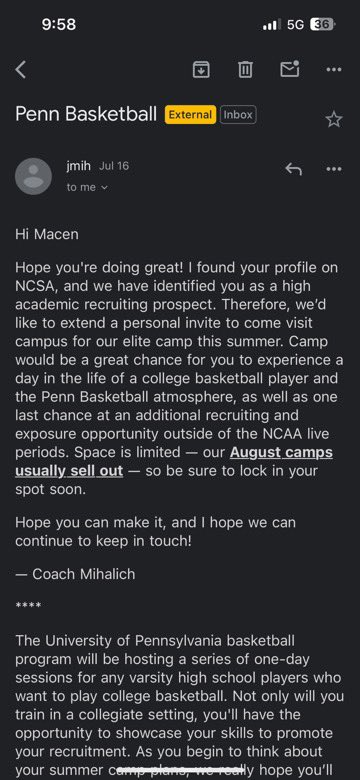 Thank you for the camp invite.<a href="/PennMBB/">Penn Men's Basketball</a>