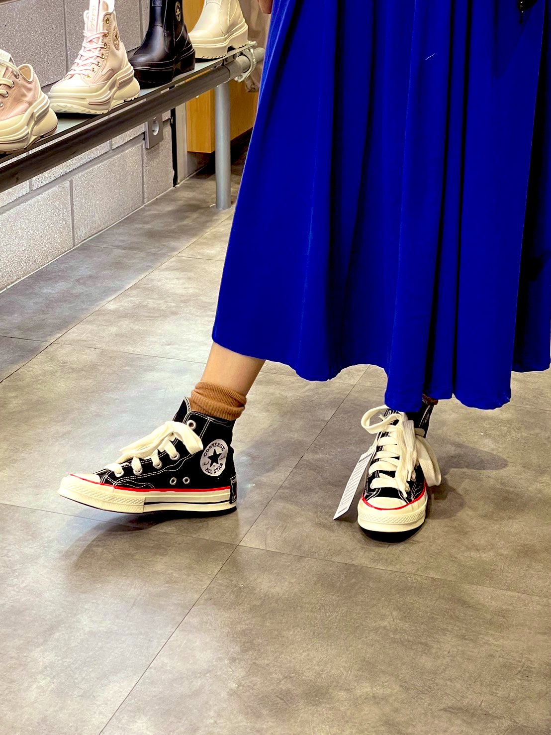 激レア 50s CONVERSE チャックテイラー　 ヒール斜めパッチ 激レア！50sコンバースチャックテイラー 斜め三つ星生成り HI