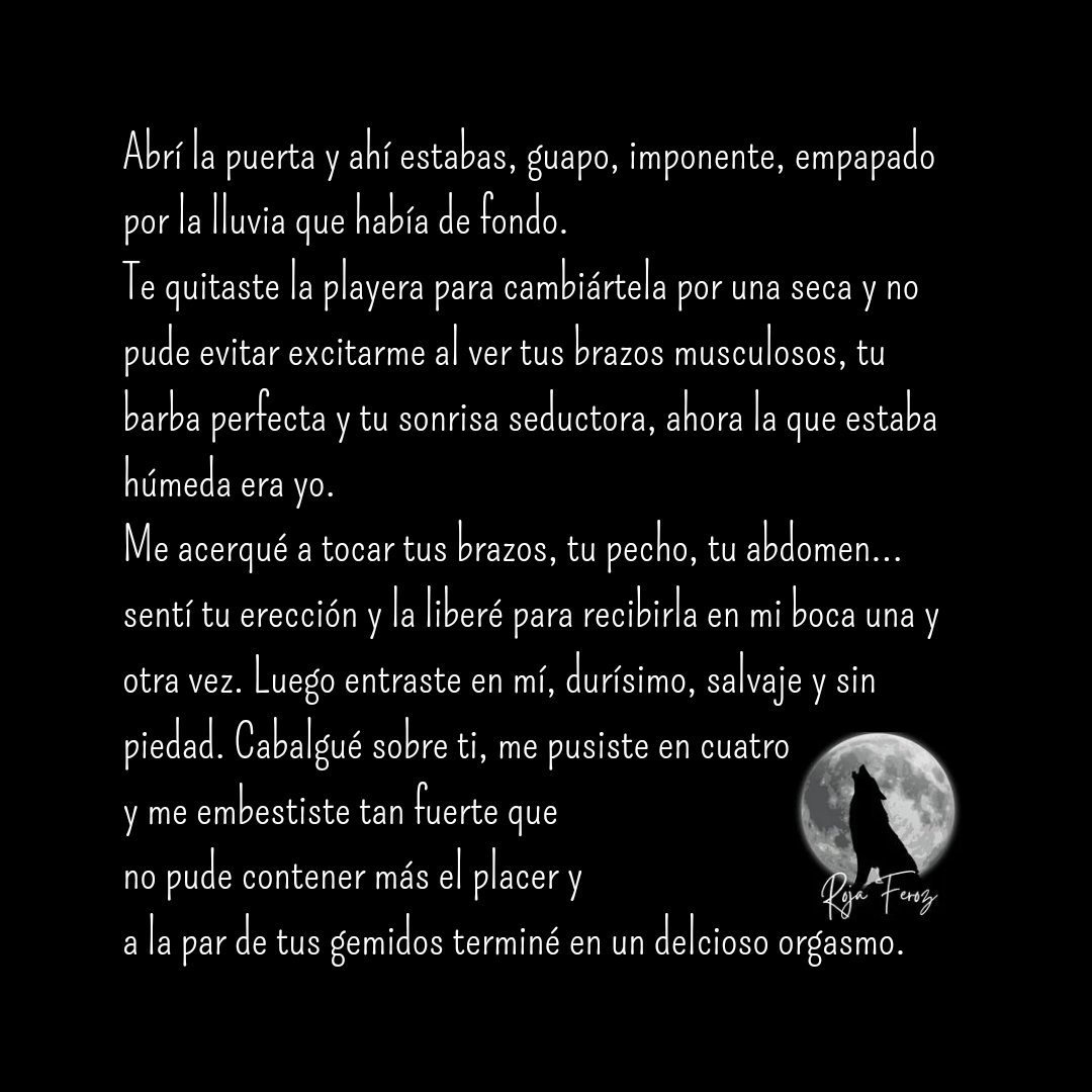 RojaFeroz's tweet photo. #Lluvia #Empapado #Musculoso #Sonrisa #Húmeda #Boca #Salvaje #Cabalgar #CuentosCortos #CuentosParaAdultos #CuentosEróticos #CuentoErótico #CuentoCorto #CaperucitaRoja #RojaFeroz #Erotismo #Gemidos #Placer https://t.co/fAK7F5eCwW