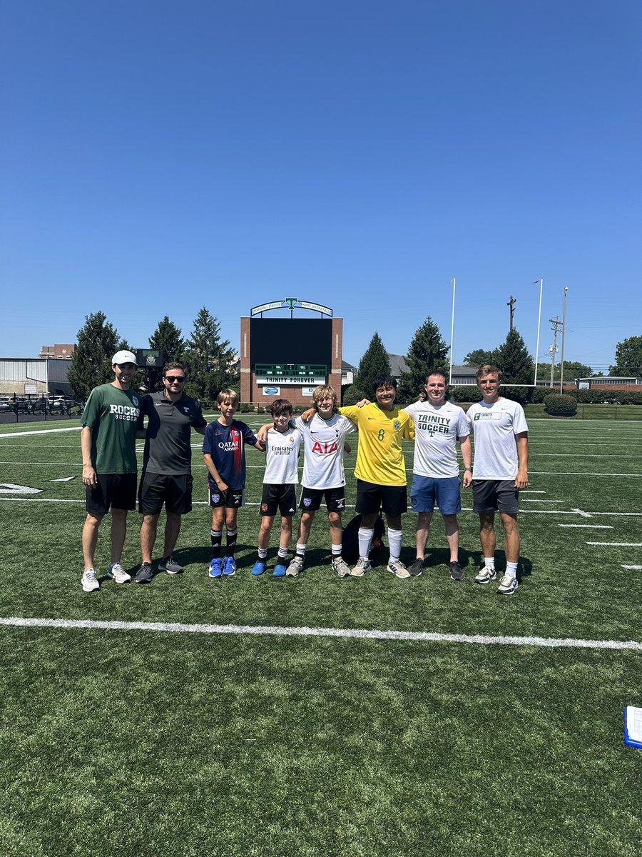 TrinityMSoc's tweet photo. Thank you for a greaT summer camp week, and congratulations to our campers of the week who each received a $100 @soccerdotcom gift card for being identified by the staff as men of faith and character based on how they treated others and competed the entire week! https://t.co/HhseKwuZmh