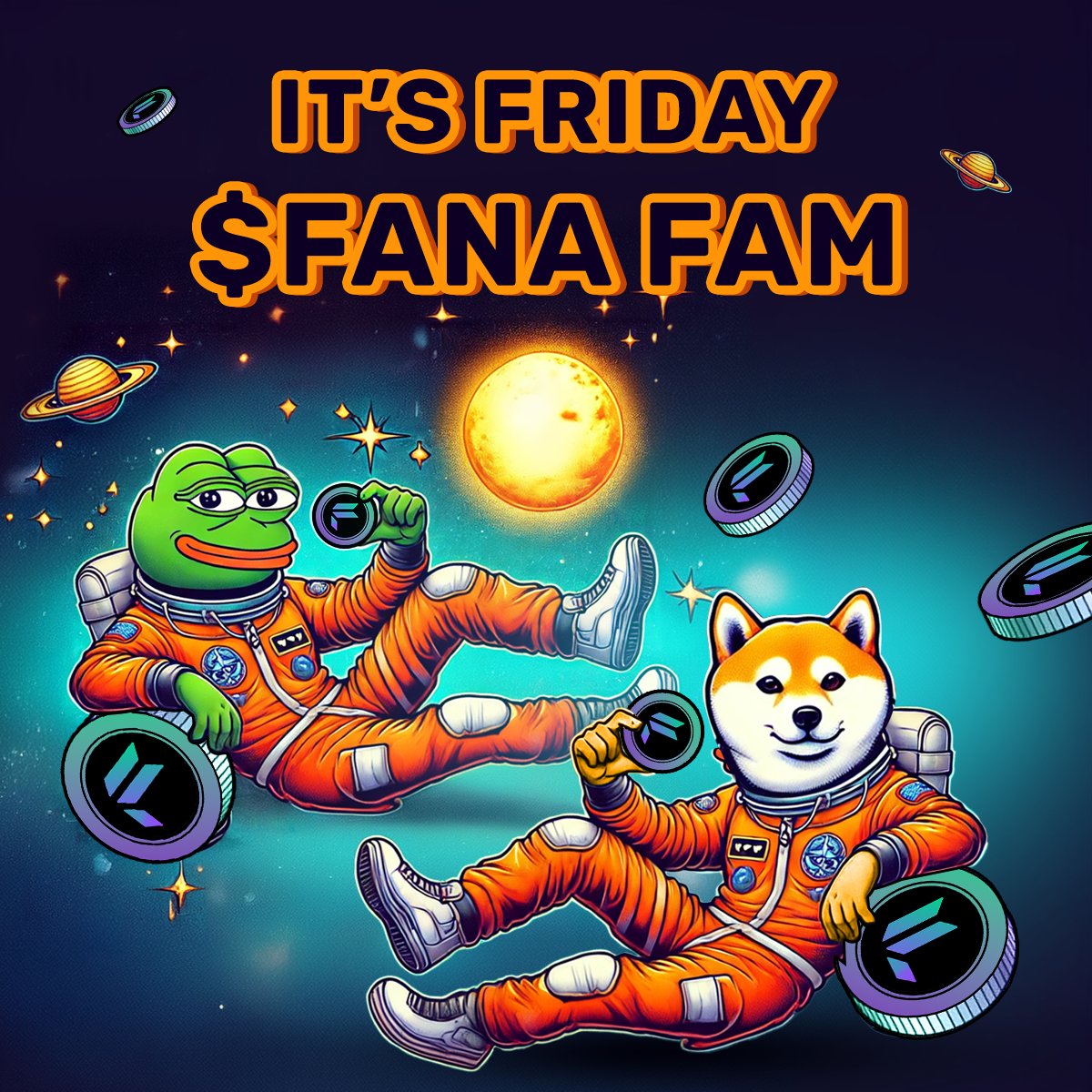 It’s Friday, $FANA fam! 🎉 Time to kick back, relax, and meme the day away. Who’s ready for the weekend? 🚀 #Foolana #FridayFun