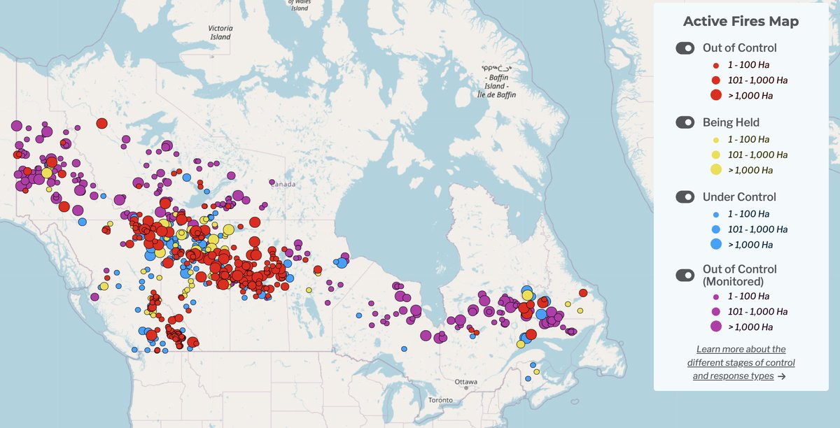 751 Active Fires in Canada right now