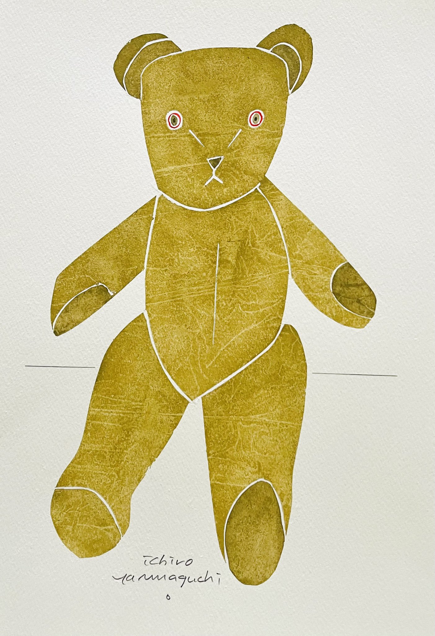 山口一郎 原画 テディベア M （【山口一郎さん原画】浜辺｜BIGI