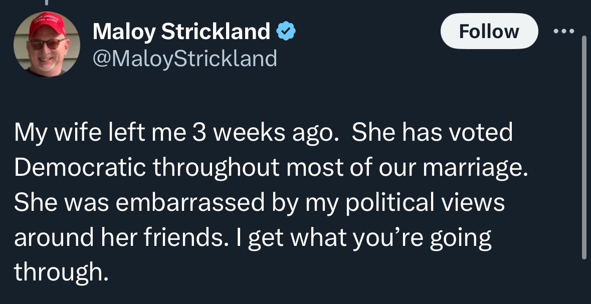 LiberalHegemony's tweet image. Lmao imagine fucking up your marriage for a con man.