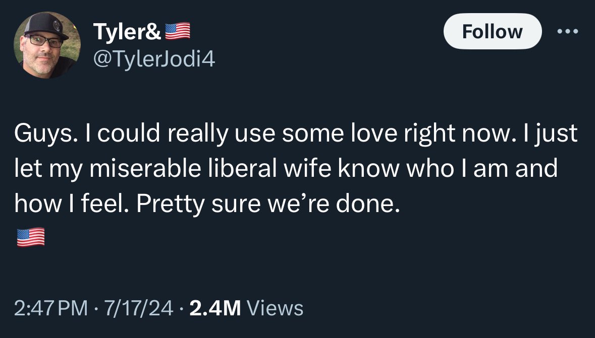 LiberalHegemony's tweet image. Lmao imagine fucking up your marriage for a con man.