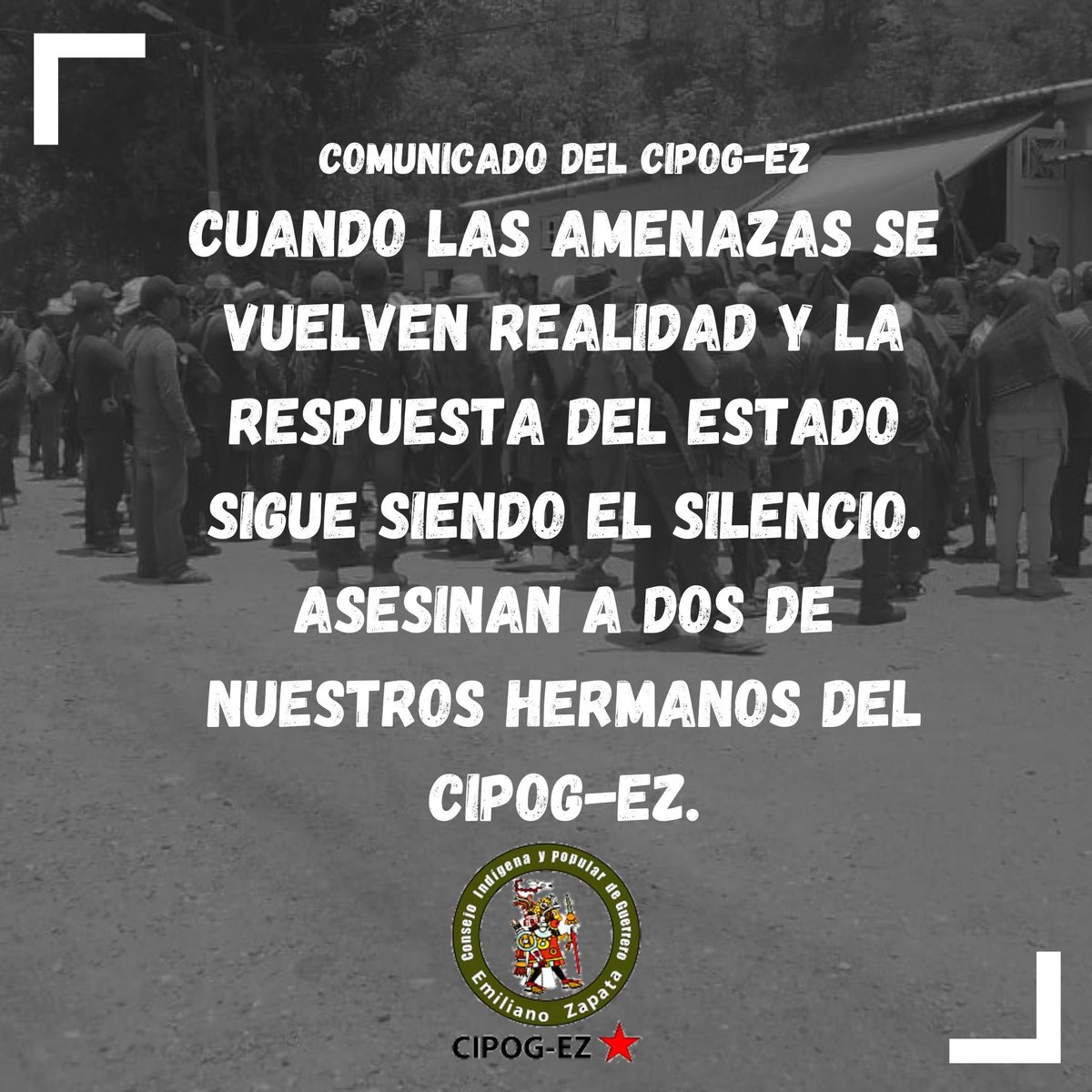 CUANDO LAS AMENAZAS SE VUELVEN REALIDAD Y LA RESPUESTA DEL ESTADO SIGUE SIENDO EL SILENCIO. ASESINAN A DOS DE NUESTROS HERMANOS DEL CIPOG-EZ.

wp.me/p8qHTQ-2Jm