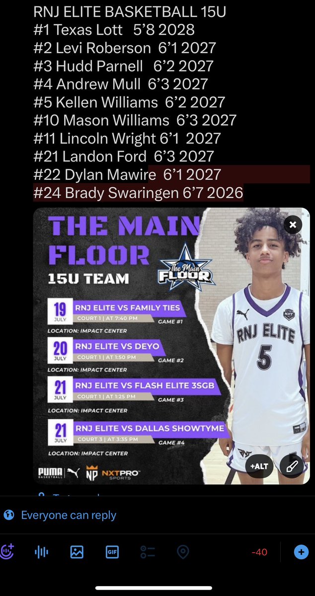 Big weekend of games <a href="/SJBasketball14/">Snoop Johnson BBall Report</a> 
#TheMainFloor  -  RnjElite 15U