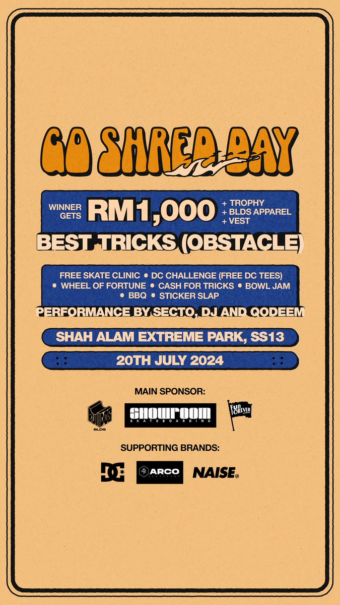 sectorecords's tweet photo. Dear Shah Alam people, pull up to Shah Alam Extreme Park this weekend for some tony hawk shiz and of course some hip hop

📌20/7/2024
📌Shah Alam Extreme Park, SS13
📌 8AM till night https://t.co/VqI7MgZfnG