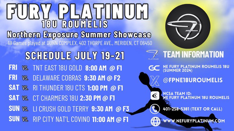 Abbey Doherty 2025 (@abbeyrd34) on Twitter photo We are in Meriden, CT this weekend for the Northern Exposure tournament with <a href="/FPNE18URoumelis/">Fury Platinum 18U Roumelis</a> We are in Meriden, CT this weekend for the Northern Exposure tournament with <a href="/FPNE18URoumelis/">Fury Platinum 18U Roumelis</a>
