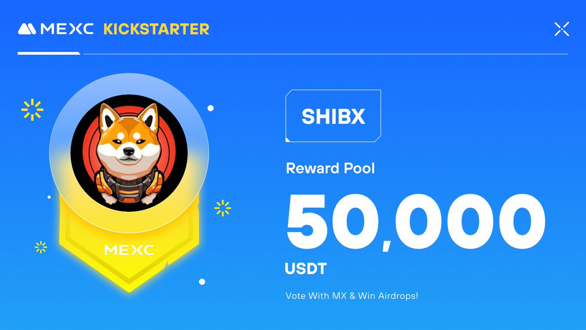 .<a href="/SHIBX_Brown/">SHIBX</a>, a project that combines community-driven ethos with innovative potentia, is coming to #MEXCKickstarter 🚀 

🗳Vote with $MX to share massive airdrops
📈 $SHIBX/USDT Trading: 2024-07-20 13:00 (UTC)

Details: mexc.com/support/articl…
