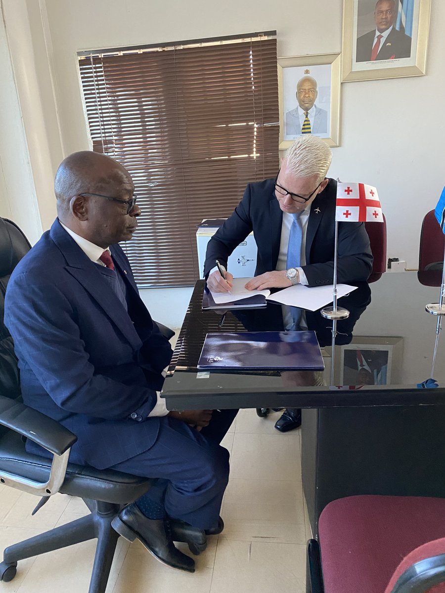 GroupAlas's tweet photo. Yesterday, in a historic moment, our Group Chairman and the Honorary Consul of Georgia to Botswana signed a landmark Letter of Intent, marking a significant step towards strengthening the bilateral relations between Botswana and Georgia.
#Botswana #Georgia #ALASGroup https://t.co/OPoh7cRjDS