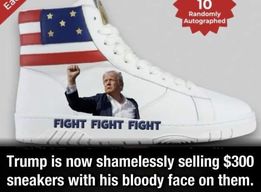 genechick50's tweet photo. Grifting from a "Staged" Assassination. Shame, shame, shame.#StagedAssassinationAttempt #stagedbytrump #stagedattempt #stagedive Oh, by the way!?! Trump is a Pedophile. Who votes for Rapists? Not Me. #TrumpPedofiles #JusticeforKatie https://t.co/qSGqzSTwkZ