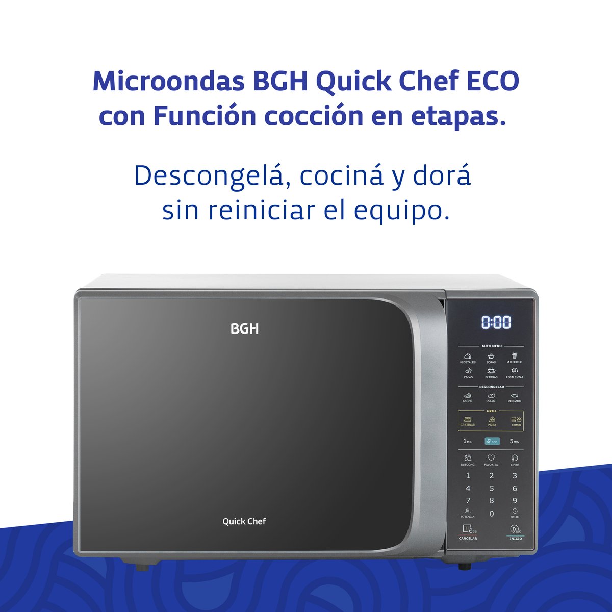 Con el Microondas BGH Quick Chef ECO y su función de cocción en etapas, podés descongelar, cocinar y dorar sin reiniciar el equipo. ¡Todo en un solo paso!
#BGHQuickChefECO #BGH #TuBGH
