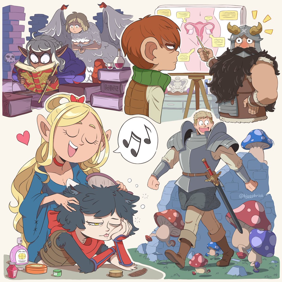 collected #dungeonmeshi drawings from the past few days 👹🍴