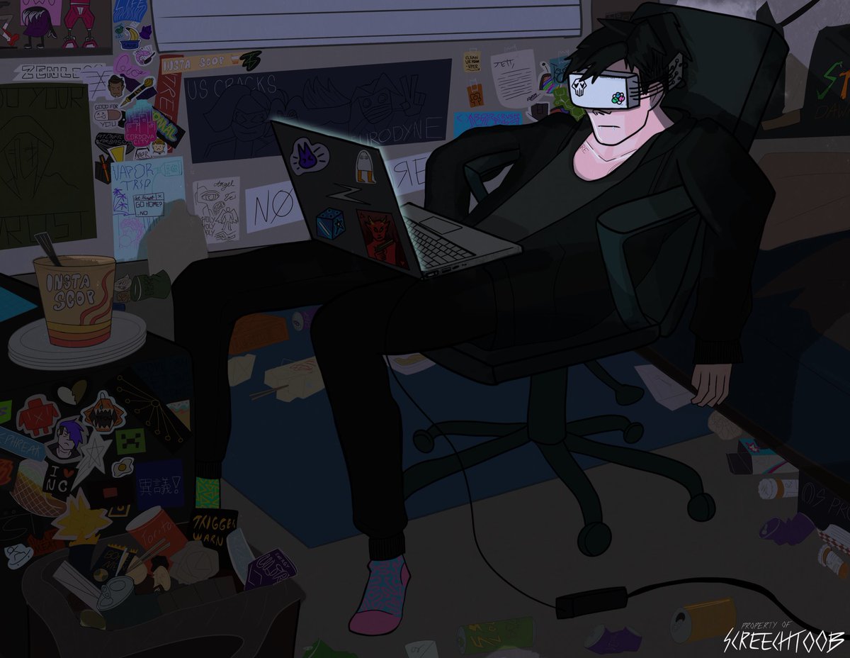 screechtoob's tweet image. the most detailed background i've ever actually completed...but its done #oc #cyberpunk #neonblack