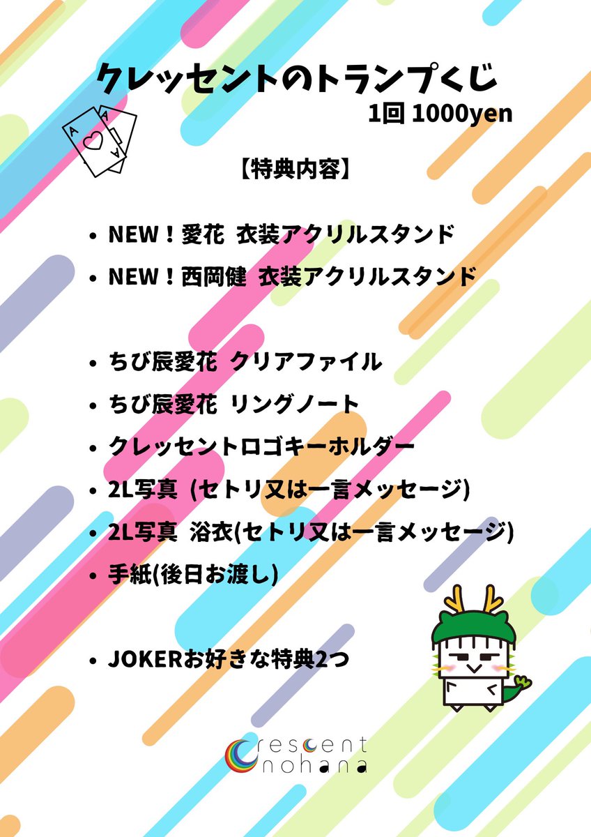 aika0loveflower's tweet photo. 🌙🌹クレッセントのグッズ

本日より販売スタート💐

○浴衣PHOTO 7月版 全10種
1枚 500円
10枚セット 5000円 ミニ色紙付き

オンラインストア※セットのみ
https://t.co/YnJayyRtyq

○トランプくじ 1000円
西岡健 アクスタ･愛花 アクスタ
2L 浴衣写真
追加されましたー！！

数量限定お早めに✨✨ https://t.co/EIJNJEn0fJ