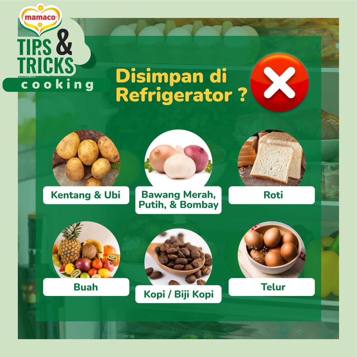 mamaco_id's tweet photo. Menyimpan makanan &amp; bahan makanan di lemari es kulkas pada masa sekarang kerap kali dilakukan, tujuannya tentu untuk membuat makanan tersebut lebih awet &amp; masa simpan nya jadi lebih panjang.
Namun, pada nyatanya tidak semua bahan makanan dan makanan boleh disimpan di kulkas loh. https://t.co/Nqr8kZjDD1