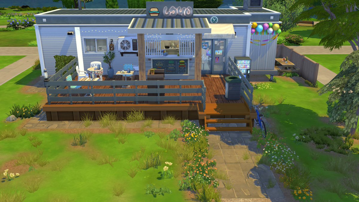 Lightsims8's tweet photo. Ma's Burger Takeout p.1 #nocc #Sims4 #sims4restaurant DL on gallery #sims #TheSims4 #ShowUsYourBuilds #sims4communitylot #sims4nocc #lightsims8 #sims4fullyfurnished #sims4builds #housebuild #Sims4Dineout #Dineout use bb.moveobjects-place in Willow Creek-movers&shakers lot/8 seats https://t.co/QYFSo8xGNa
