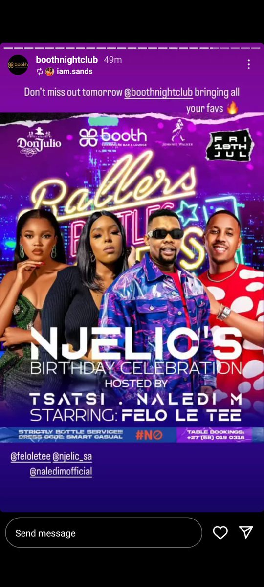 Today is the day💃💃

TSATSII MADIBA THE HOST
TSATSII X BOOTH NIGHT CLUB
#TsatsiiMadiba