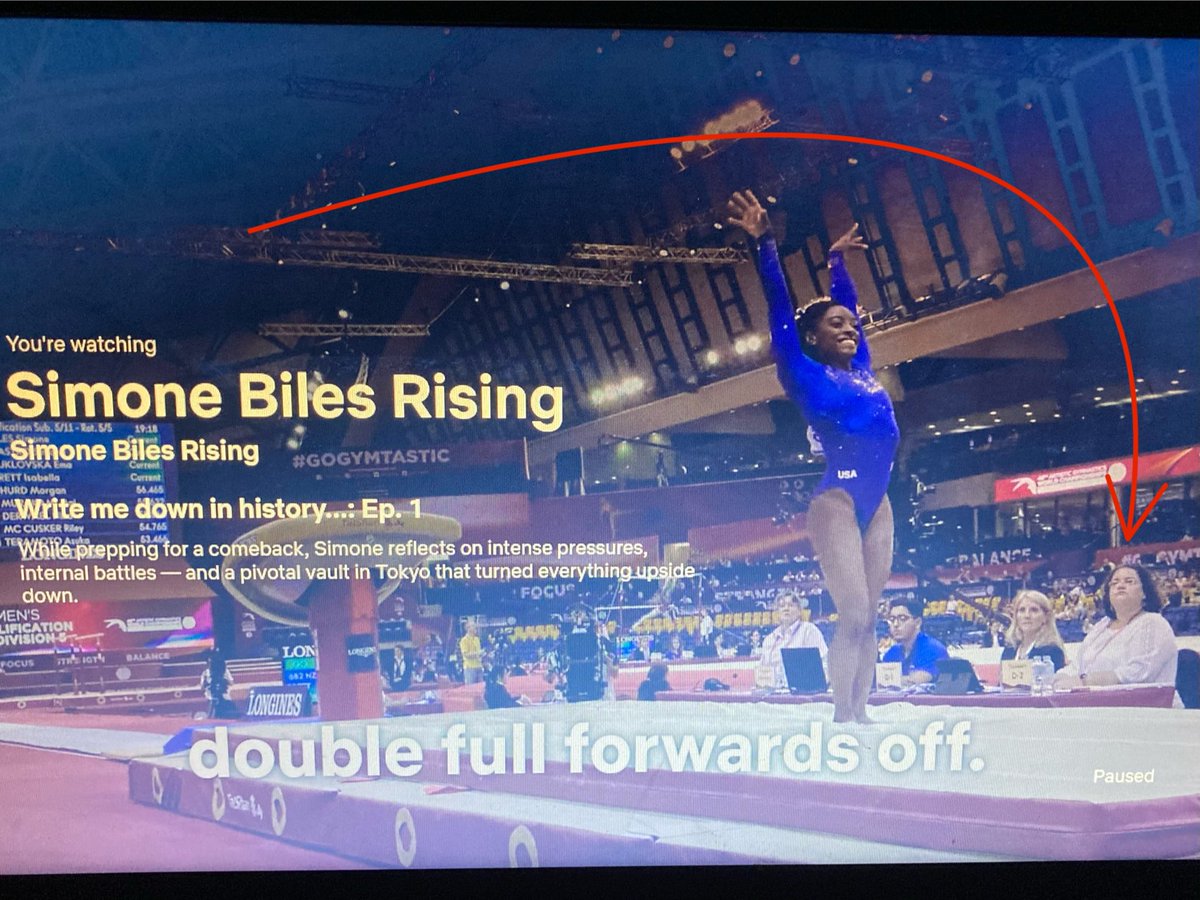 yazairac's tweet photo. Who did I find in “Simone Biles Rising”? Me!!!! That was in 2018 World Championships when she debuted her vault.
#Gymnastics
#SimoneBilesRising https://t.co/jSx4HWh6nu