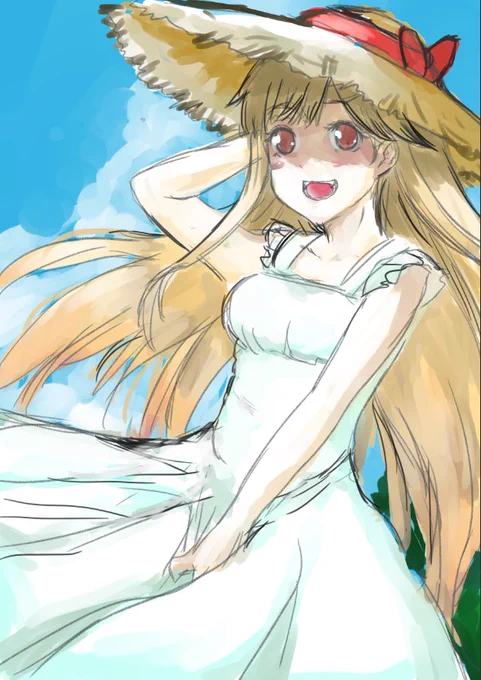 夏なので前に描いた夏っぽいカラーラフをアップします 
