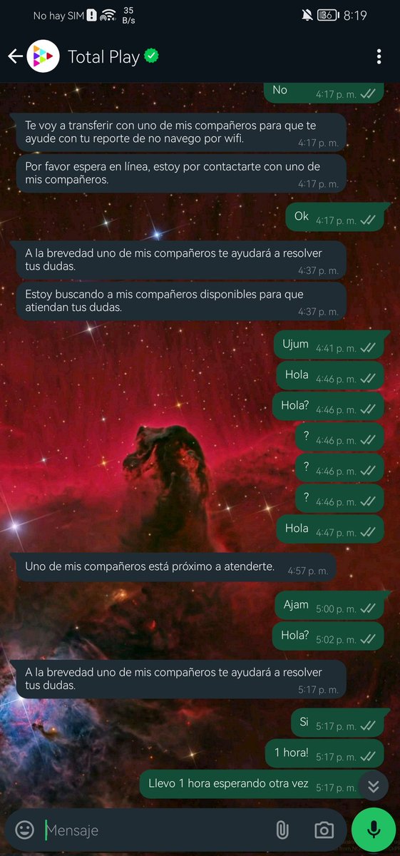 DaavFlo's tweet photo. @totalplaymx pésimo servicio de sus ejecutivos, no explican nada, y solo copian y pegan scripts, 0 empatia, ¿qué solución van a dar? Nos van a quitar el servicio 3 días, nos lo van a 
  @gruposalinas @Profeco https://t.co/jqXhE90Da2