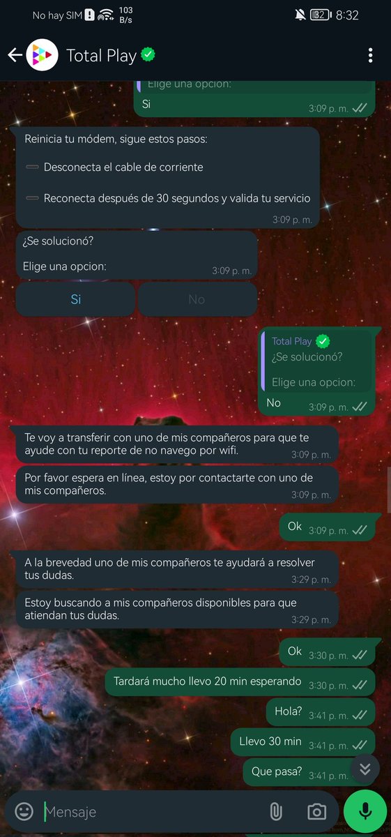 DaavFlo's tweet photo. @totalplaymx pésimo servicio de sus ejecutivos, no explican nada, y solo copian y pegan scripts, 0 empatia, ¿qué solución van a dar? Nos van a quitar el servicio 3 días, nos lo van a 
  @gruposalinas @Profeco https://t.co/jqXhE90Da2
