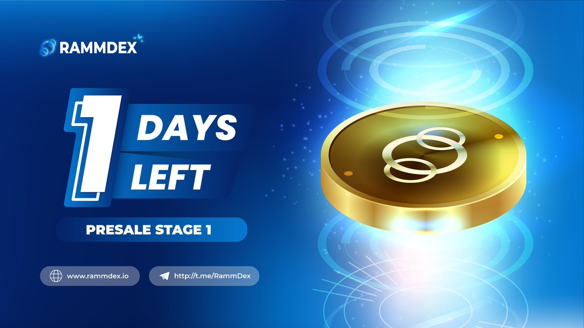 RammDex's tweet photo. 🔔🔔🔔Only 1 Day Left! Don’t Miss the Pre-sale of RammDex’s $RDC Token! 🚀

Tomorrow, RammDex will launch the presale of the $RDC token .

July 20, 2024 at 3:00 AM +0 UTC. 

As the pioneering RAMM platform, RammDex is committed to transparency, security and preventing market manipulation. This is a unique opportunity for you to own $RDC and be part of the blockchain technology revolution. 🌟 

Get your MATIC wallet ready today and get ready to participate in this exciting event! 💼🔒

RAMM @RammDex🦋
Risk Automated Market Maker

#RammDexPresale #RDCPresale #RDC #RammDex #RAMM #MATIC