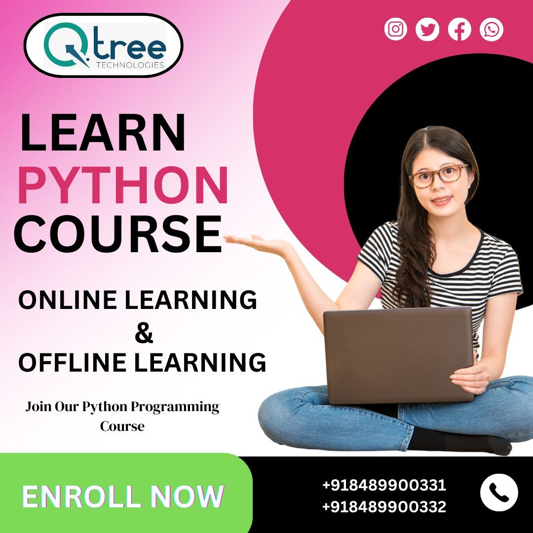 Qtreetech's tweet photo. This Python course is designed to teach beginners the fundamentals of the Python programming language

Call us at 8489900331 or mail to info@qtreetechnologies.com 

# qtree #Qtreetechnologies #Ramnagar #saravanampatti #coimbatore#PythonCourse #LearnPython #Python101 #Codingwit https://t.co/k0mz0fYNW1