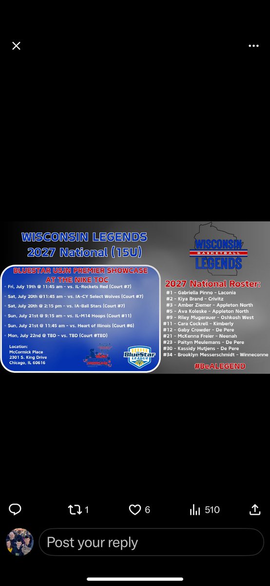 Well well well.  Last tournament of the summer for this very special group.  I am so proud to say that I’m their coach. Such a great group of young ladies.  Thank you so much ⁦<a href="/wilegends/">Wisconsin Legends</a>⁩ for the opportunity!   Chicago here we come!! ⁦<a href="/USJN/">USJN</a>⁩