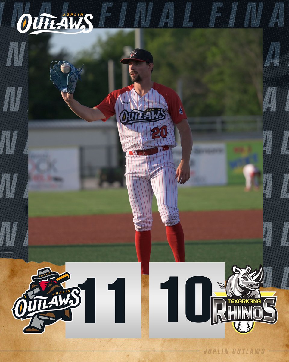 JoplinOutlaws's tweet photo. FINAL SCORE🔥

OUTLAWS WIN IN 10TH INNING WALK OFF‼️
#OUTLAWSWIN https://t.co/GCDJTALpFF