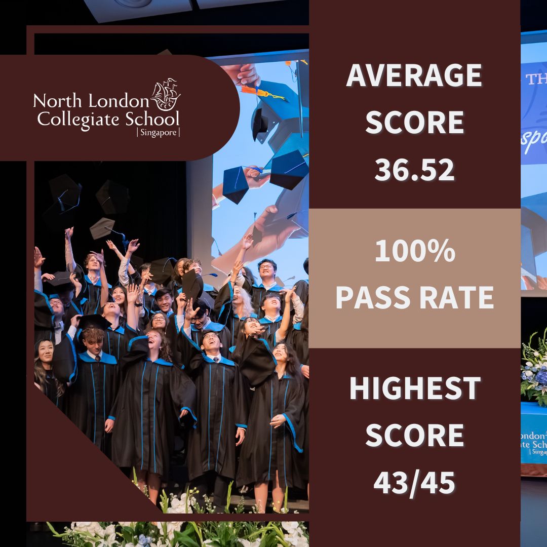 We are proud to announce our students' average IB score of 36.52 &amp; 100% pass rate, surpassing the global average of 30.32! Our graduates have earned offers from top universities globally. Congratulations, graduates &amp; best wishes! #IBResults #NLCSSingapore