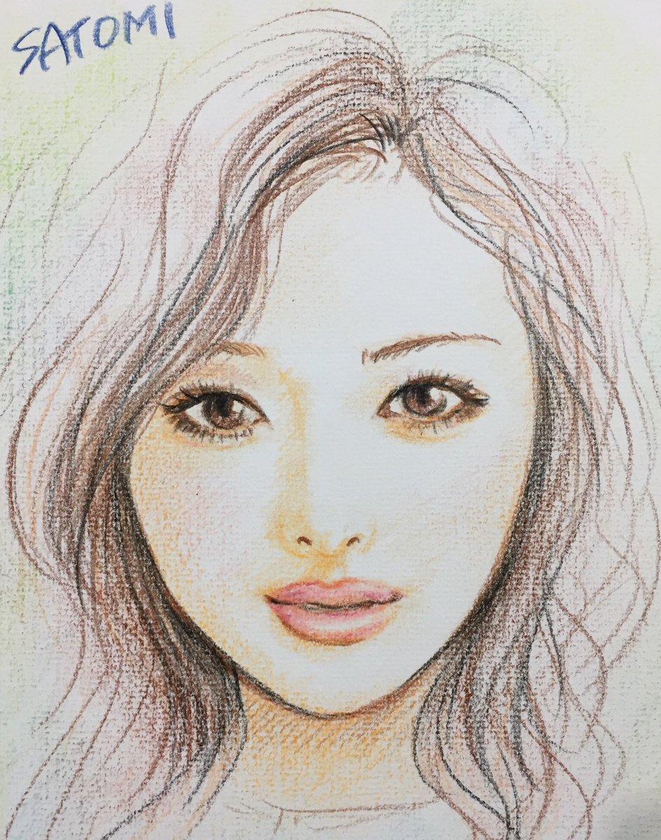 itohlal's tweet image. イベント似顔絵サンプル
色紙、ダーマト、クーピーペンシル
